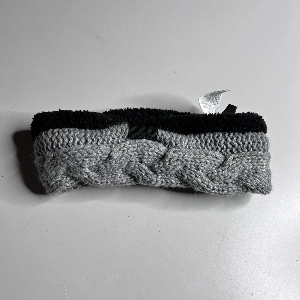 The‎ North Face Headband Womens One Size Gray Cable Knit Fleece Lined Ear Warmer